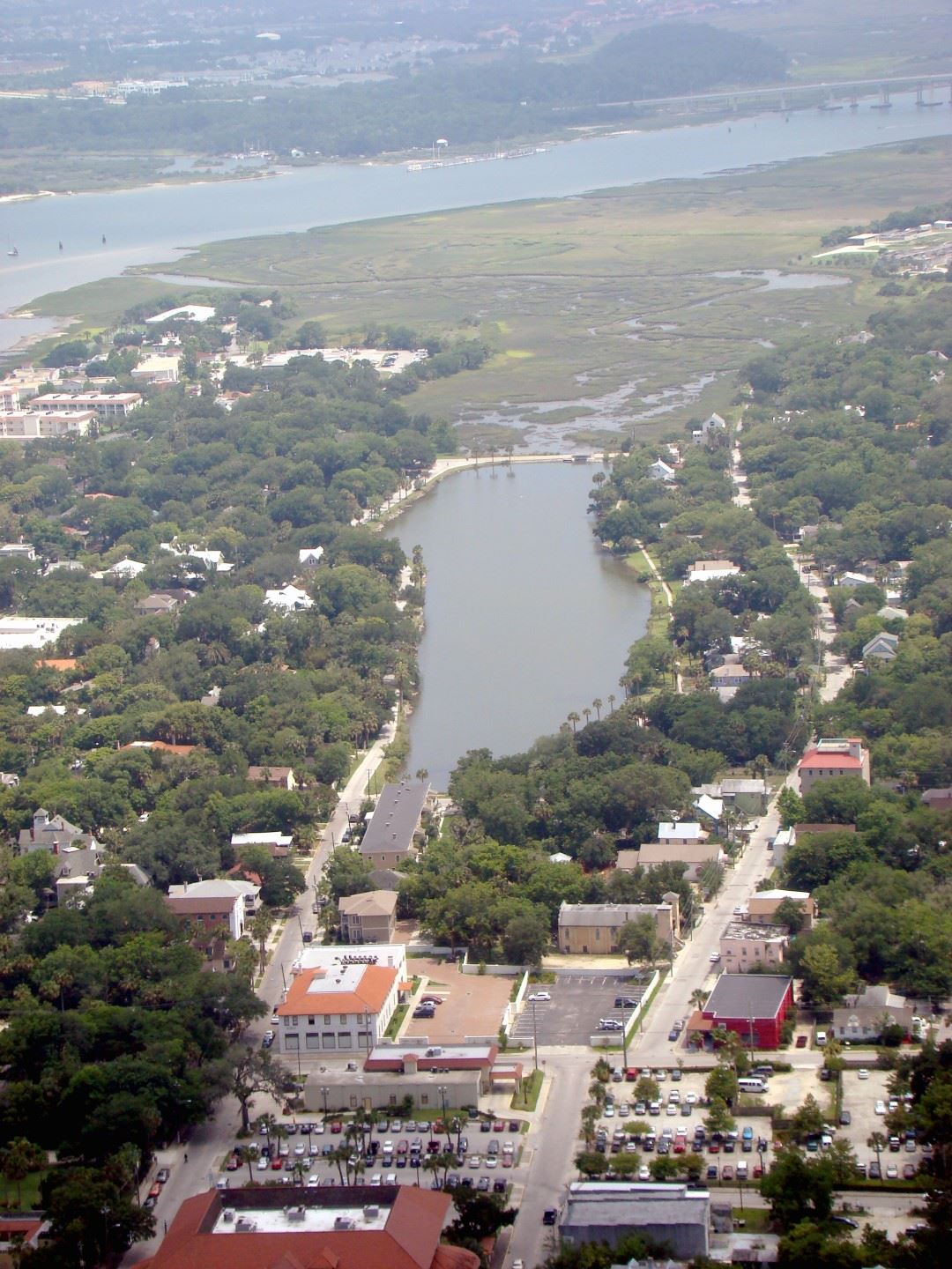Aerial view of Lake Maria Sanchez looking south