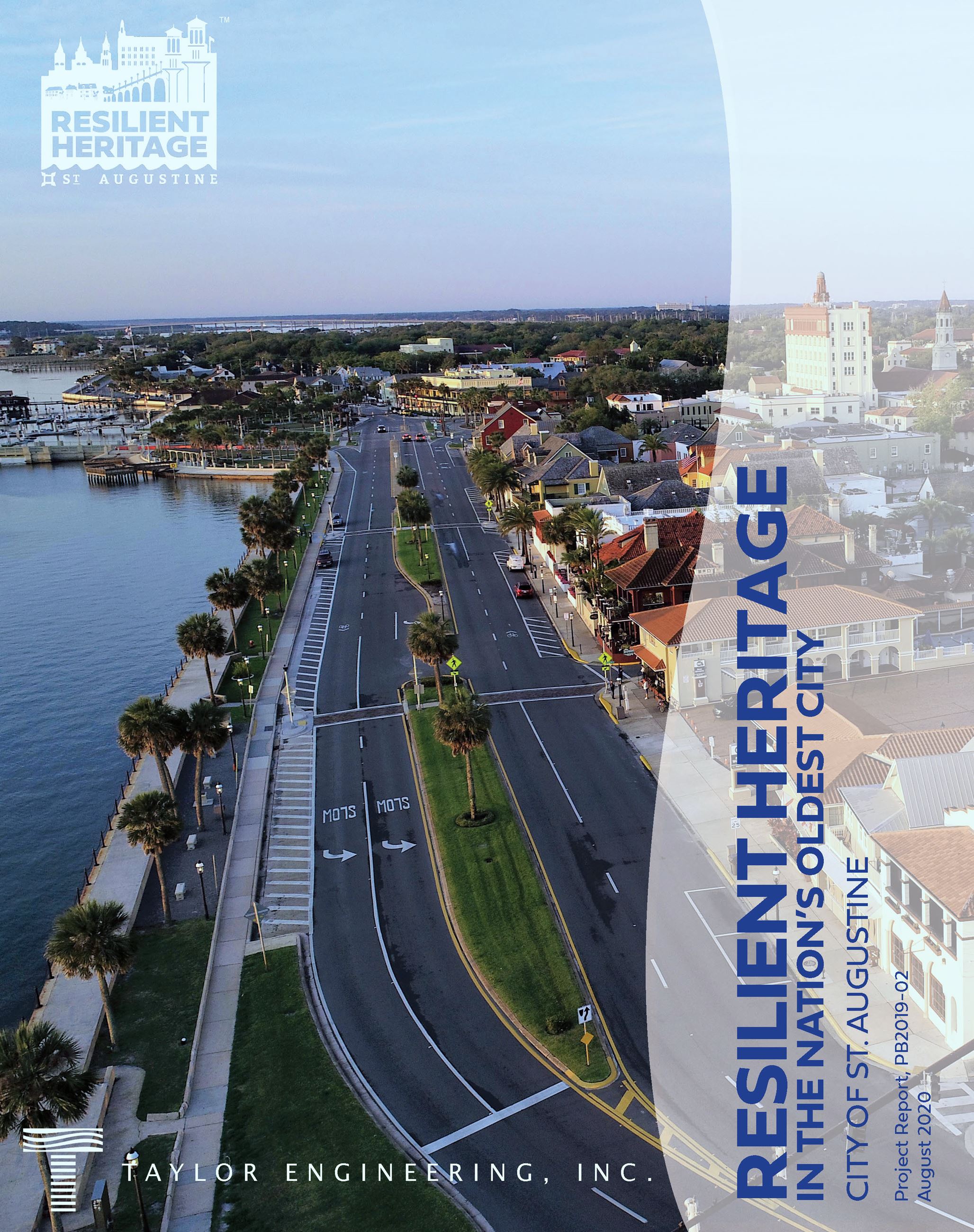 Aerial image of St. Augustine from the Castillo southward along the water