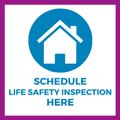Button icon to schedule life safety inspection