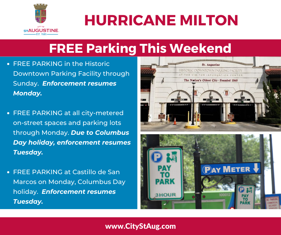 a flyer for the news flash about free parking information