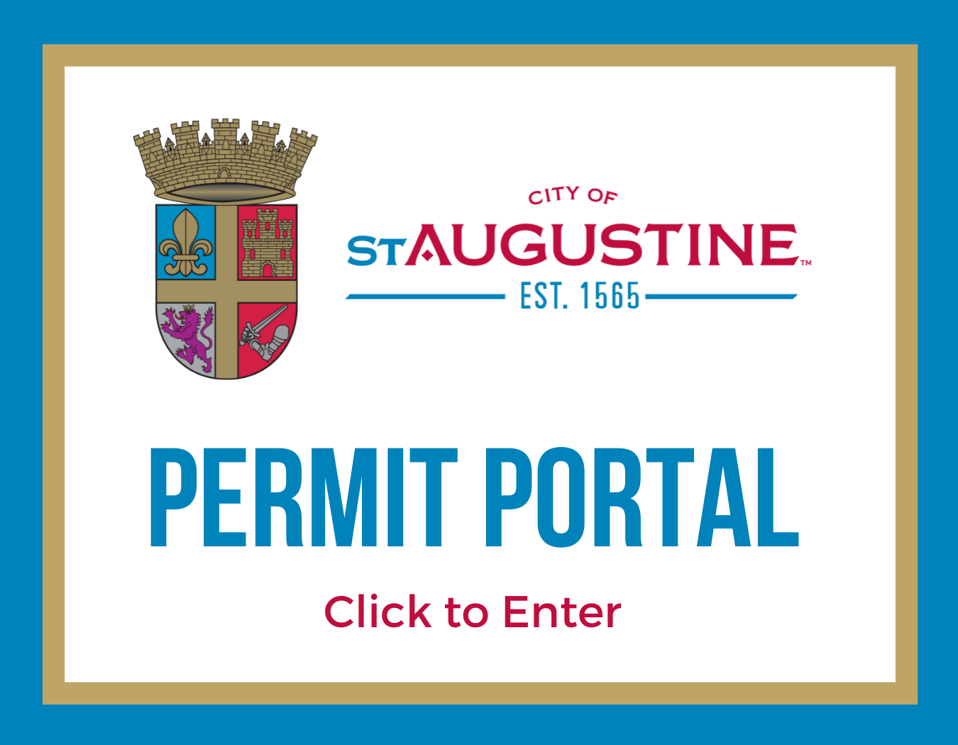 Permit Portal wording with City of St Augustine crest