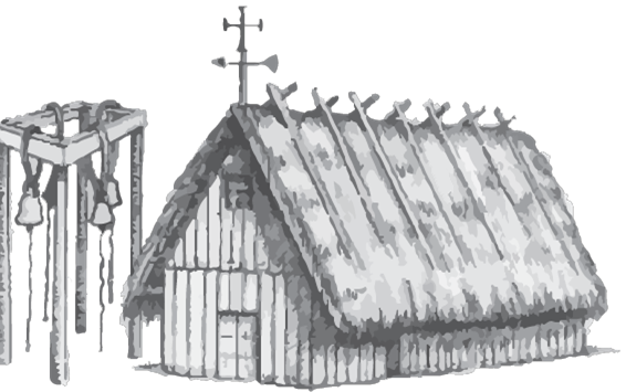 An Artist Illustration of the Los Remedios Church by E. Gordon