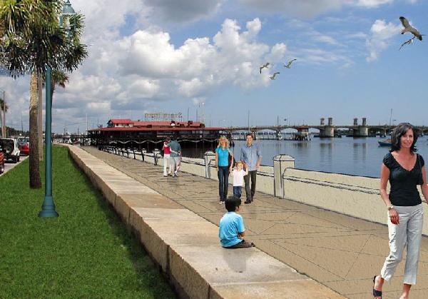 Rendering of the future Avenida Menendez Seawall from Taylor Engineering