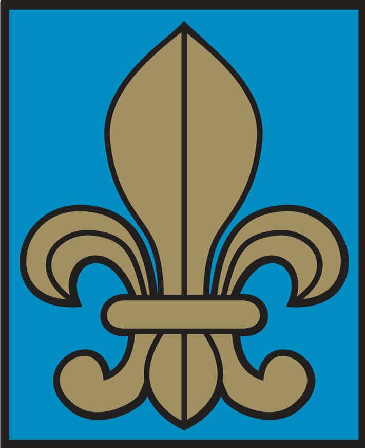 Image of the upper left quadrant of city crest with a fleur de lis