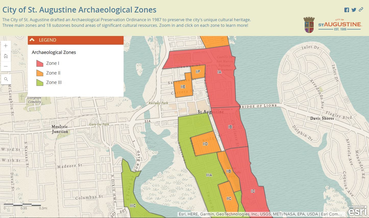 Screenshot of archaeology zones StoryMap Opens in new window